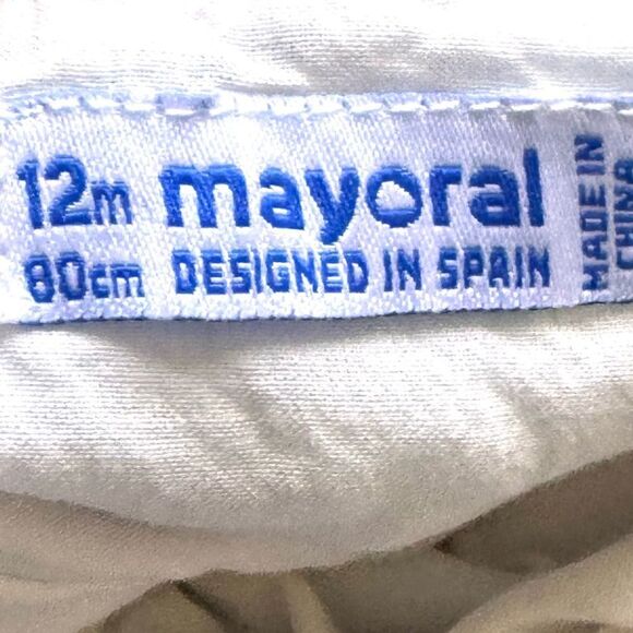 Mayoral Infant Baby Girls Rose Pink Faux Fur Collar Pattern Dress. 12 Months. - Picture 7 of 10